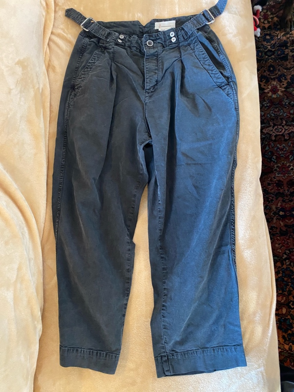 Casual Pleated Cotton Pants - Black